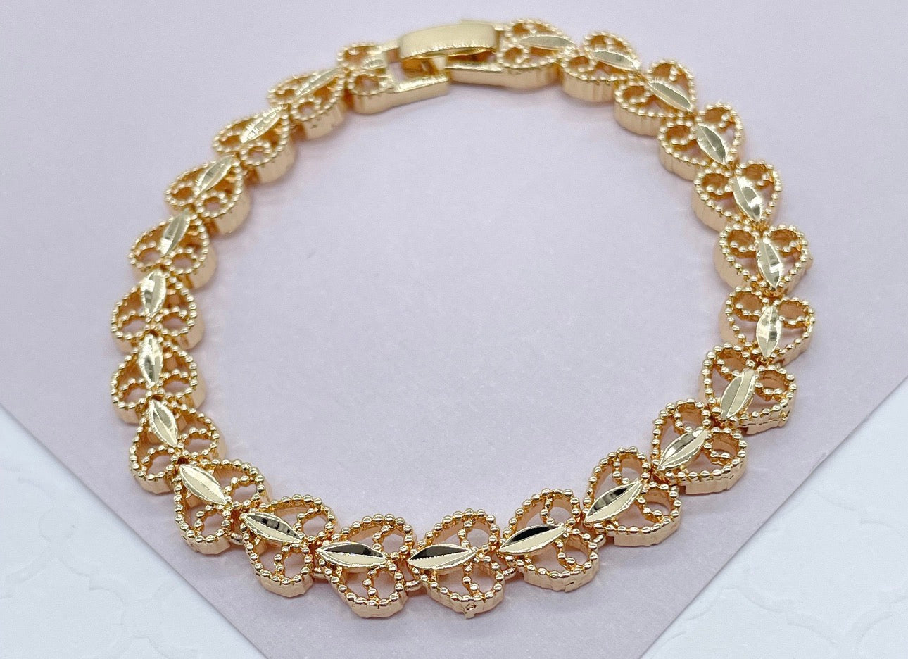 18K GOLD HEART BRACELET