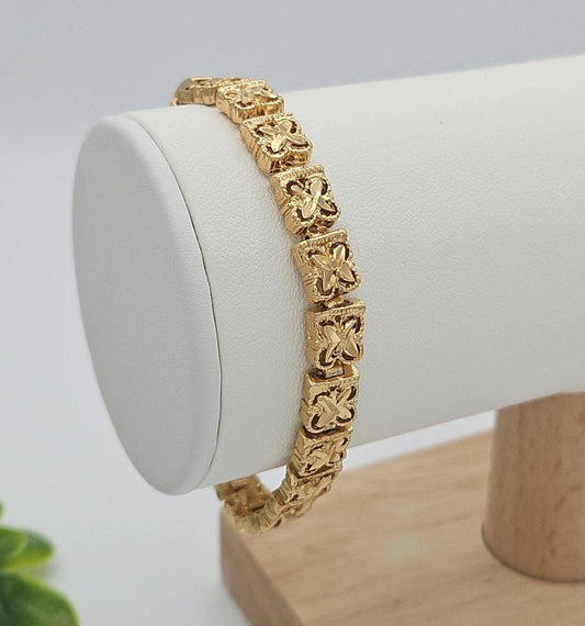 14K GOLD FOUR LEAF CLOVER BRACELET