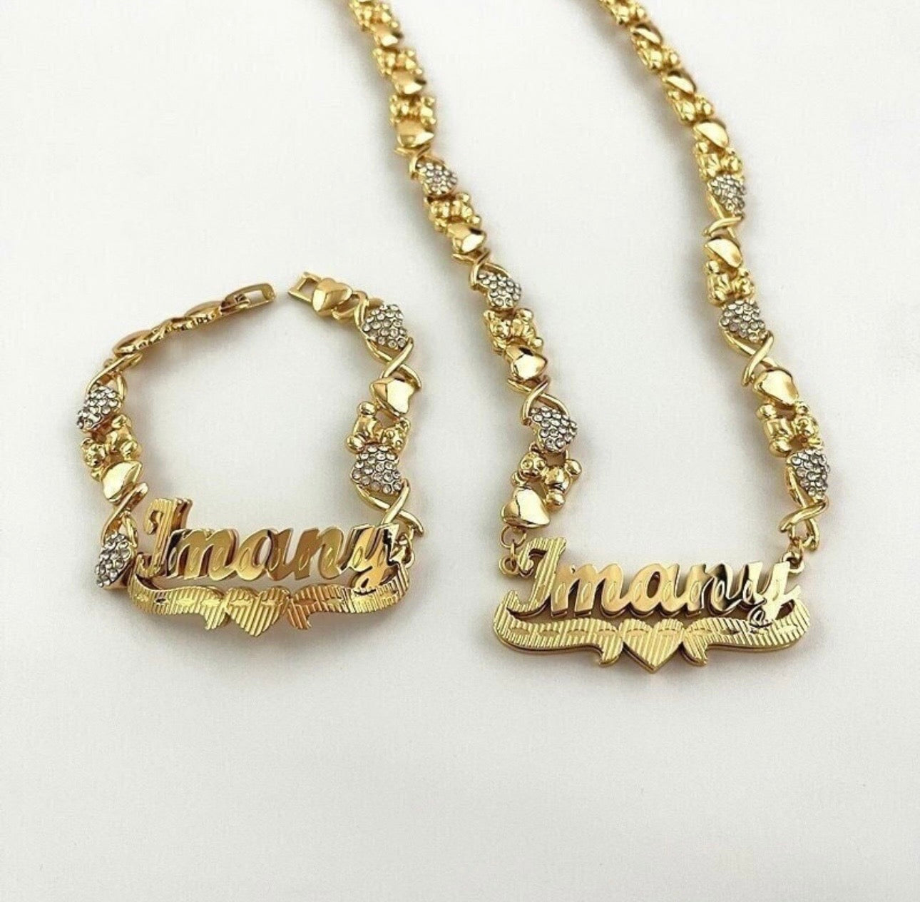 CUSTOM TEDDY BEAR NAME BRACELET