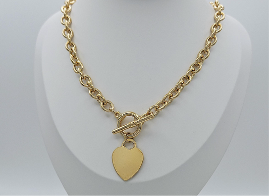 14K PLATED CHAIN WITH HEART